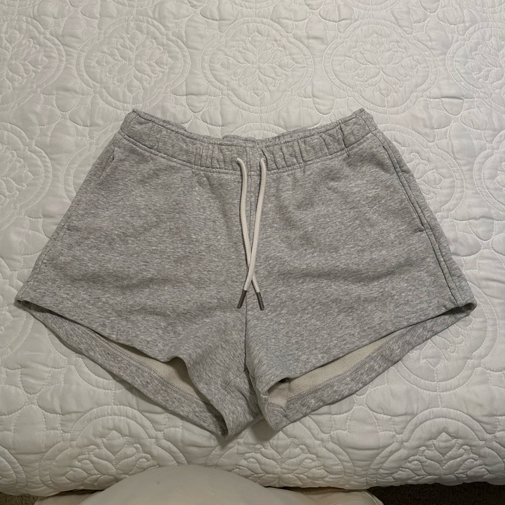 Athleta Gray Heather Drawstring Athletic Shorts
